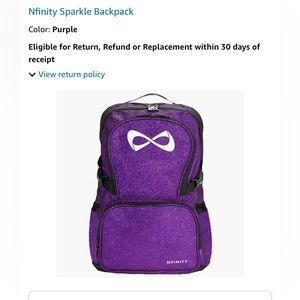 ISO purple sparkle nfinity bag